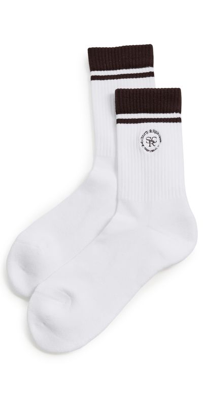 Sporty & Rich Sporty & Rich SRHWC Socks White/Chocolate One
