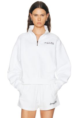 Sporty & Rich Sporty & Rich Syracuse Embroidered Quarter Zip Sweatshirt