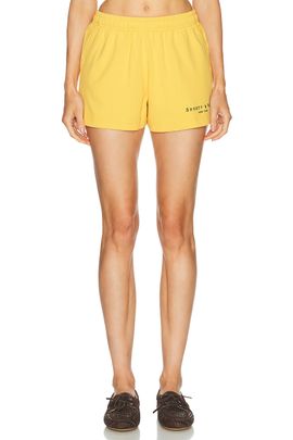 Sporty & Rich Sporty & Rich Title Embroidered Disco Short