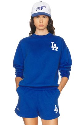 Sporty & Rich Sporty & Rich x Dodgers LA Serif Crewneck Sweatshirt