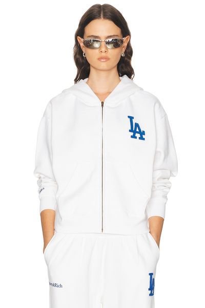 Sporty & Rich Sporty & Rich x Dodgers LA Serif Zip Hoodie