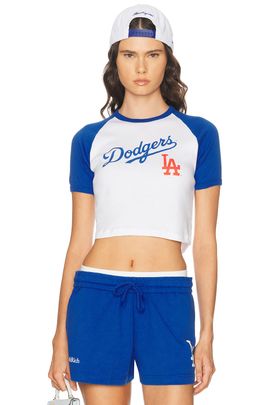 Sporty & Rich Sporty & Rich x Dodgers Serif Baby Baseball Tee