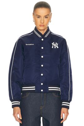 Sporty & Rich Sporty & Rich Yankees Curve Nylon Varsity Jacket