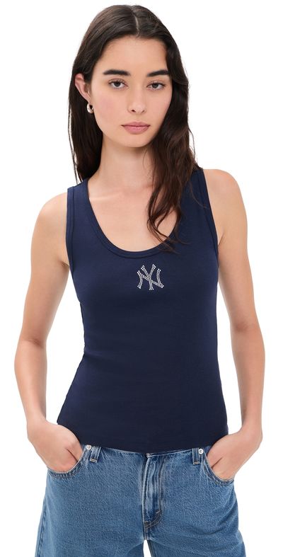 Sporty & Rich Sporty & Rich Yankees Krystal Cropped Tank Dark Navy