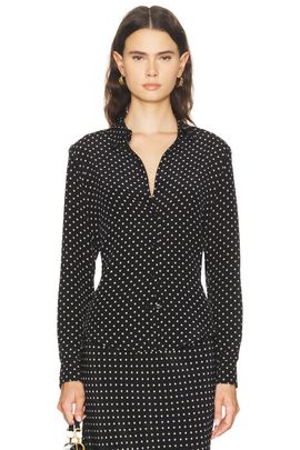 SPRWMN SPRWMN Fitted Silk Button Up Top