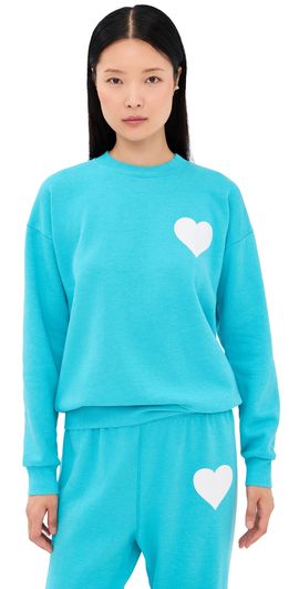 SPRWMN SPRWMN Heart Sweatshirt Aquamarine
