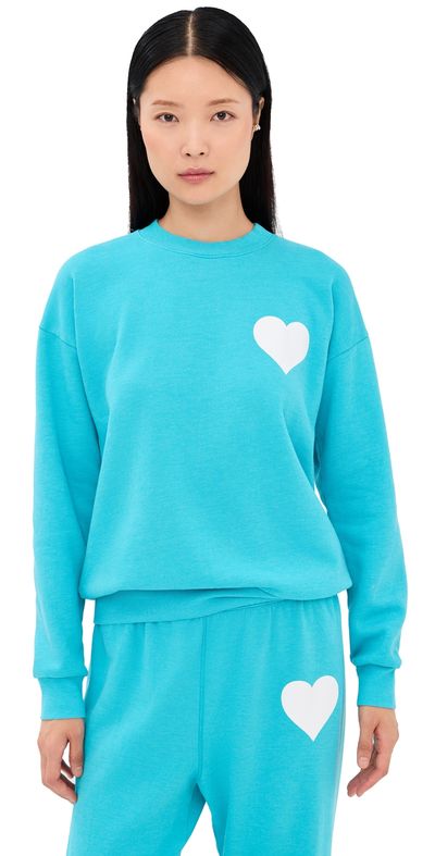 SPRWMN SPRWMN Heart Sweatshirt Aquamarine
