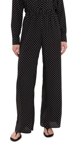 SPRWMN SPRWMN Silk Wide Leg Easy Pants Black Polka Dot