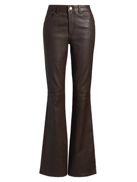 SPRWMN Women's Flared Leather Pants