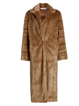 SPRWMN Women's Iris Faux-Fur Oversized Longline Coat