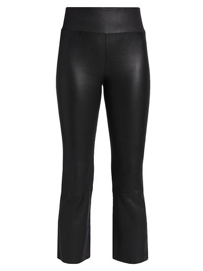 SPRWMN Women's Leather Crop Flare Leggings