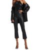 SPRWMN Women's Leather Crop Flare Leggings - 2