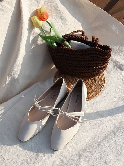 SPUR Tie up Ribbon Flats_4 colors
