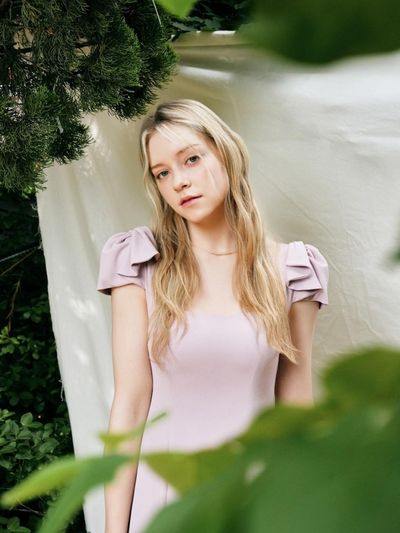 squSQUARE Audrey Ribbon Flare Squareneck Dress [Minsty Pink]