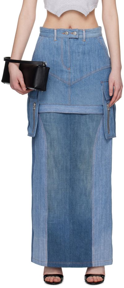 SRVC SRVC Blue Uma Denim Midi Skirt