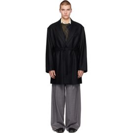 ssstein ssstein Black Compressed Flannel Half Coat