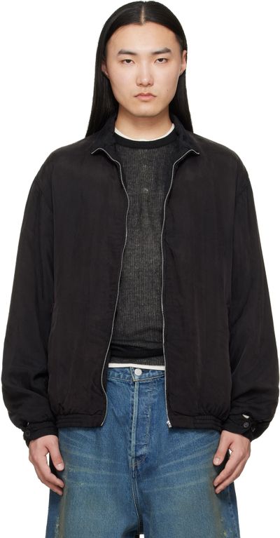 ssstein ssstein Black Cupro Fibril Vintage Zip Jacket
