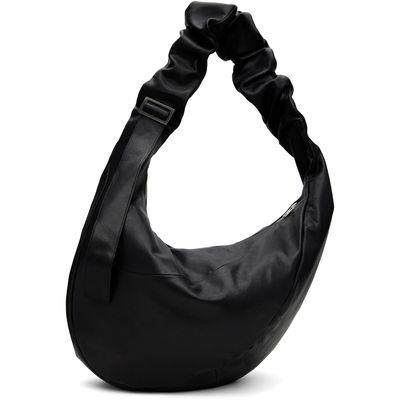 ssstein ssstein Black Goat Leather Twist Shoulder Bag