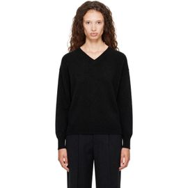 ssstein ssstein Black Pure Cashmere Knit V-Neck Sweater