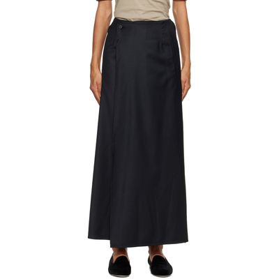 ssstein ssstein Black Wool & Silk Wrap Maxi Skirt