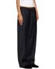 ssstein ssstein Black Wool Silk Drawstring Easy Trousers - 2