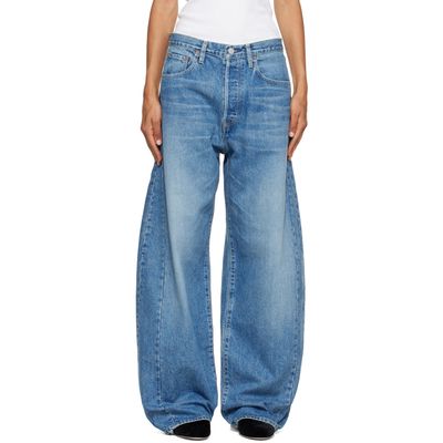 ssstein ssstein Blue Deformation Wide Denim Jeans