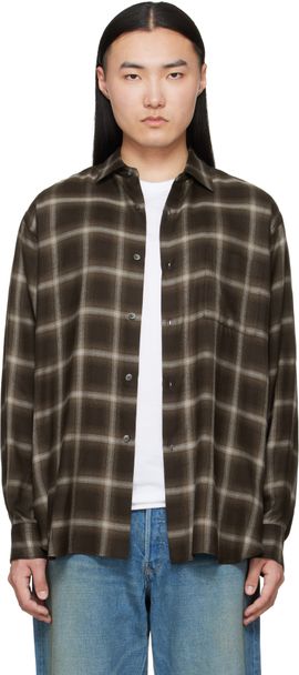 ssstein ssstein Brown Check Oversized LS Shirt