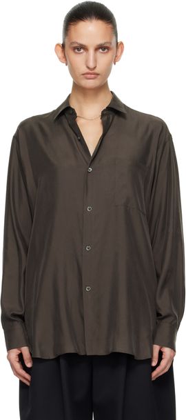 ssstein ssstein Brown Cupro Twill Oversized LS Shirt