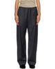ssstein ssstein Gray Wool Silk Drawstring Easy Trousers - 1