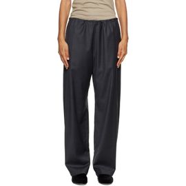 ssstein ssstein Gray Wool Silk Drawstring Easy Trousers