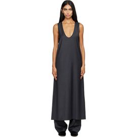 ssstein ssstein Gray Wool Silk Sleeveless Onepiece Maxi Dress
