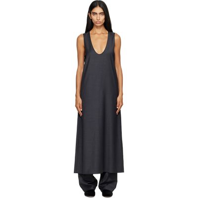 ssstein ssstein Gray Wool Silk Sleeveless Onepiece Maxi Dress
