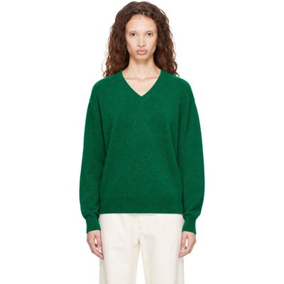 ssstein ssstein Green Pure Cashmere Knit V-Neck Sweater