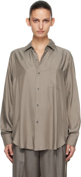 ssstein ssstein Taupe Cupro Twill Oversized LS Shirt