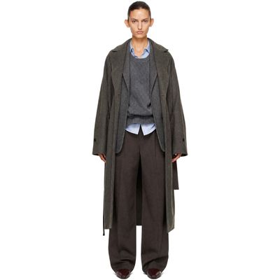 ssstein ssstein Taupe Doeskin Oversized Peak Lapel Chester Coat