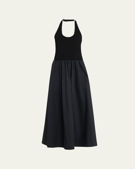 St. Agni Gathered Halter Maxi Dress