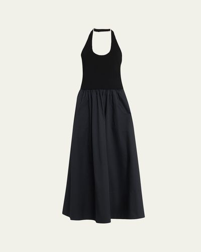 St. Agni Gathered Halter Maxi Dress
