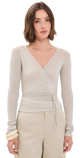 St. Agni St. Agni Baby Wool Wrap Top Soft Ash