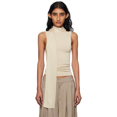 St. Agni St. Agni Beige Knit Scarf Top