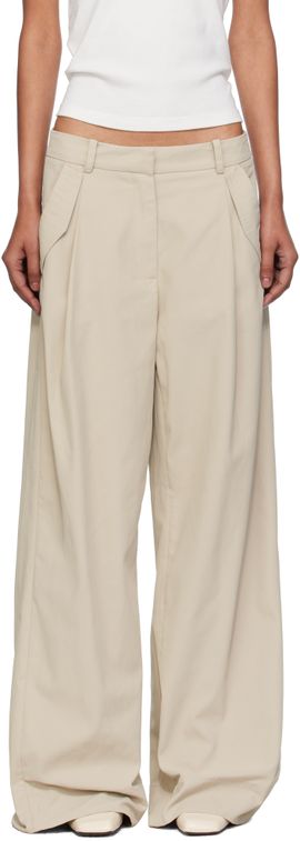 St. Agni St. Agni Beige Utility Pleat Trousers