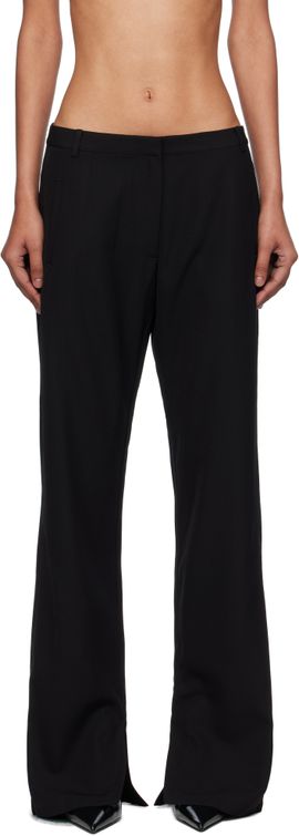 St. Agni St. Agni Black 90s Split Leg Trousers
