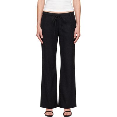 St. Agni St. Agni Black 90s Wool Rouleau Minimal Trousers
