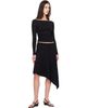 St. Agni St. Agni Black Asymm Drape Midi Skirt - 4