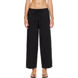 St. Agni St. Agni Black Fine Rouleau Crop Trousers