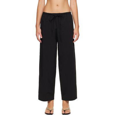 St. Agni St. Agni Black Fine Rouleau Crop Trousers