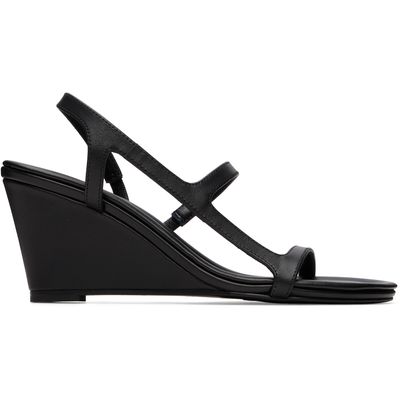 St. Agni St. Agni Black High Wedge Heeled Sandals