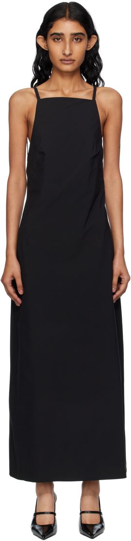 St. Agni St. Agni Black Minimal Bias Midi Dress