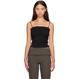 St. Agni St. Agni Black Organic Cotton Square Neck Camisole