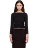 St. Agni St. Agni Black Soft Jersey Ballerina Long Sleeve T-shirt - 1