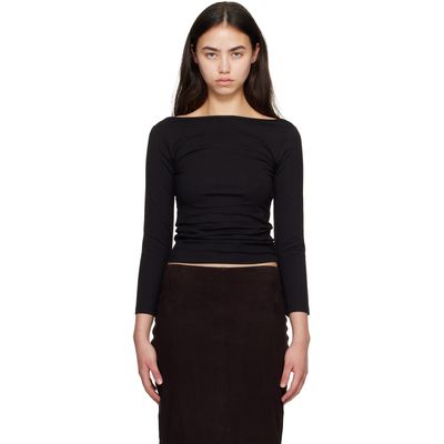 St. Agni St. Agni Black Soft Jersey Ballerina Long Sleeve T-shirt